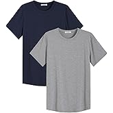 Latuza Men's Bamboo Viscose Cooling T-Shirt Crew Neck Tee Shirt 2 Pack
