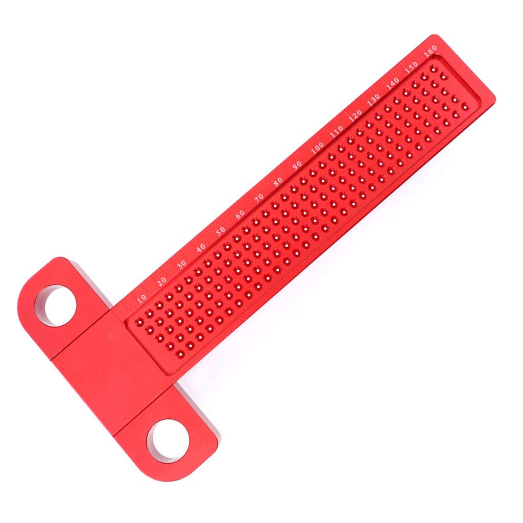 Scriber T-Type Aluminium Alloy 160mm Hole Positioning Metric Measuring Ruler, Scribing Gauge Woodworking Tool