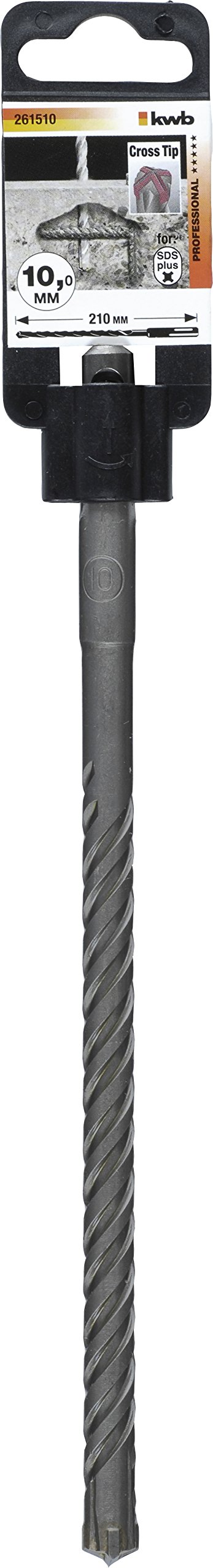 kwb Cross-Tip Hammer Drill Ø 10.0 mm 261510 (210 mm Length, 4-dashing, SDS plus recording)