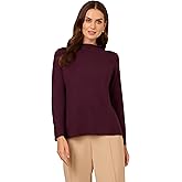 Adrianna Papell Womens Mock Neck Step Hem Sweater