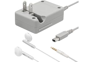 Funturbo 3DS Charger, 2DS DSi Charger & Earbuds Kit AC Power Adapter Charging Cable for Nintendo 3DS/3DS XL/2DS/2DS XL/DSi/DSi XL