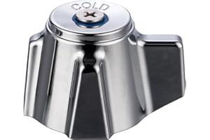 sepaitek Metal Hand Wash Sink Faucet Handle, Commercial Faucets Parts Replacement Knob Handle, Blue for Cold Side