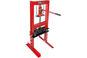 BOUPOWER Hydraulic Press,6 Ton H-Frame Garage Floor Adjustable Shop Press with Stamping Plates to Bend, Straighten, Or Press Parts, Install Bearings & U-Joints