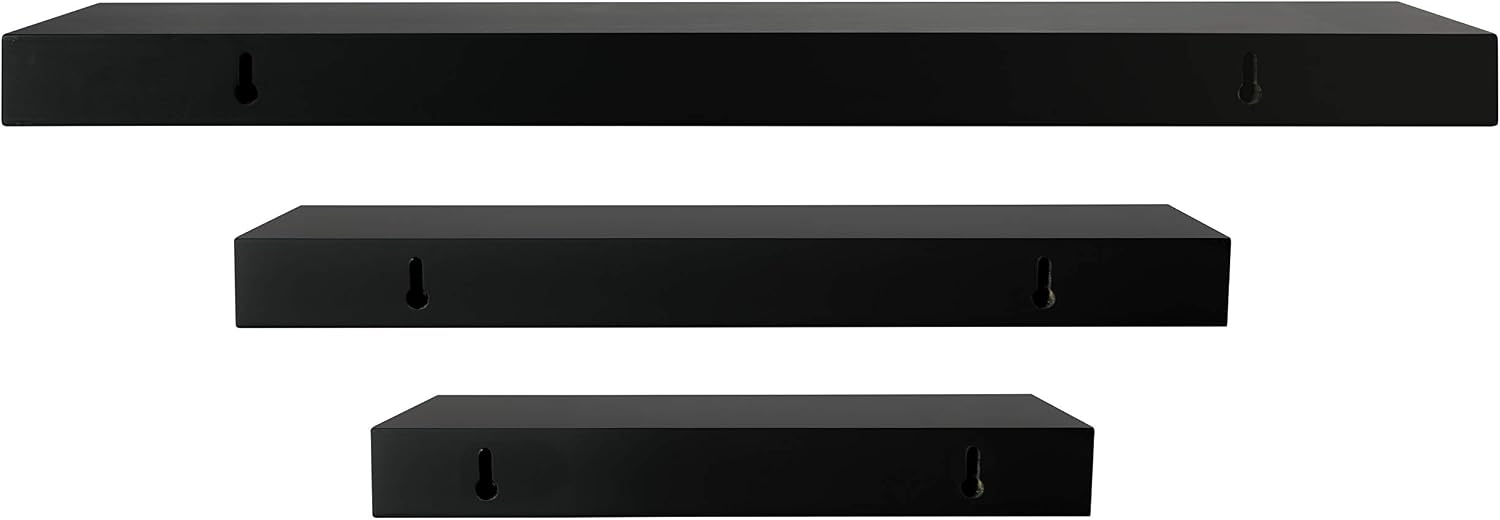 Amazon Com Kieragrace Modern Floating Shelves Pack Of 3 Black 3 Count Home Kitchen