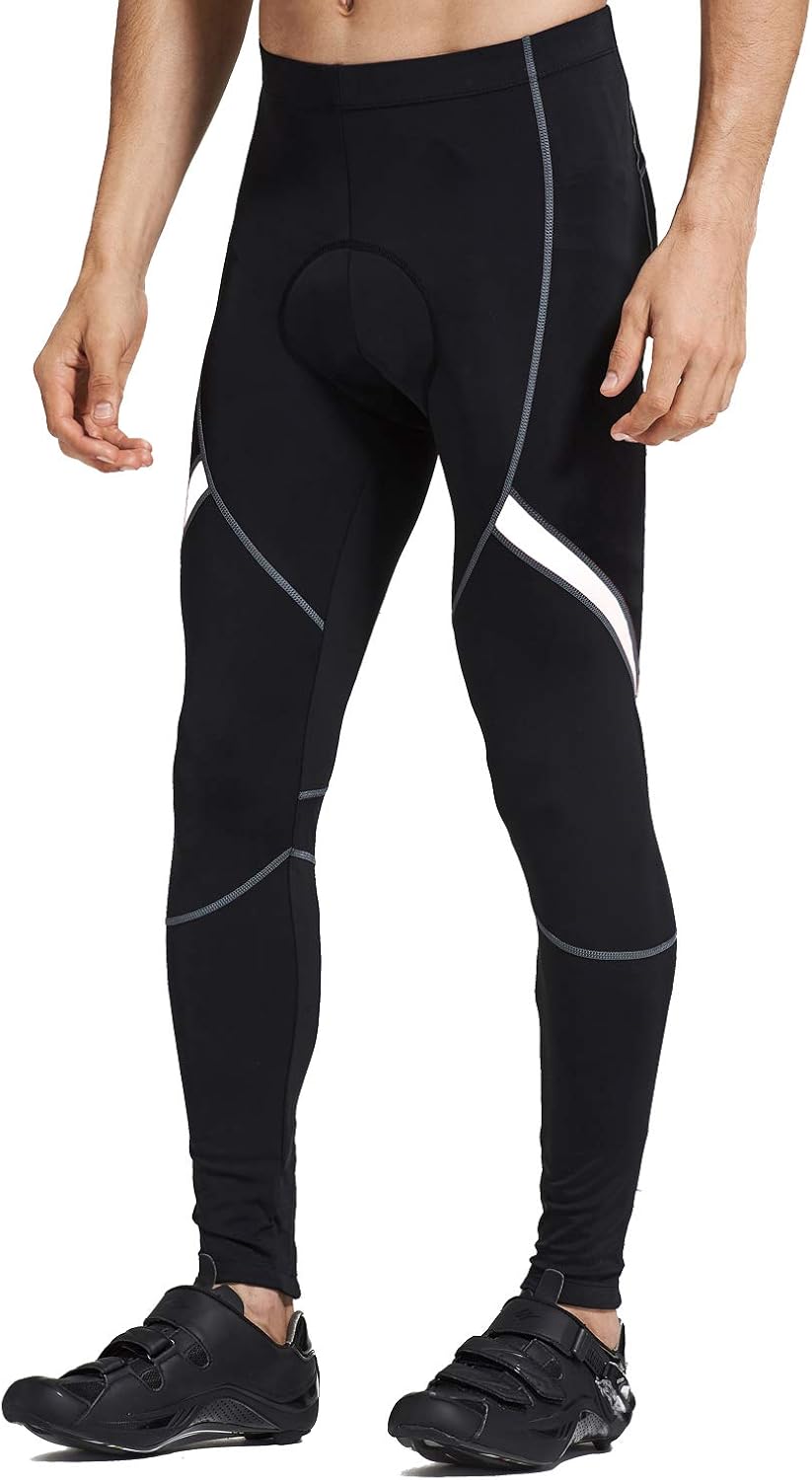 Santic Men's Cycling Bike Pants 4D Padded Long Bicycle Compression Tights Breathable Trousers: Clothing