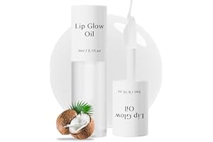 LOSKE Hydrating Lip Glow Oil, Moisturizing Lip Plumper Gloss, Transparent Plumping Lip Gloss, Lip Oil, Lip Balm for Lip Care and Dry Lips (Coconut)