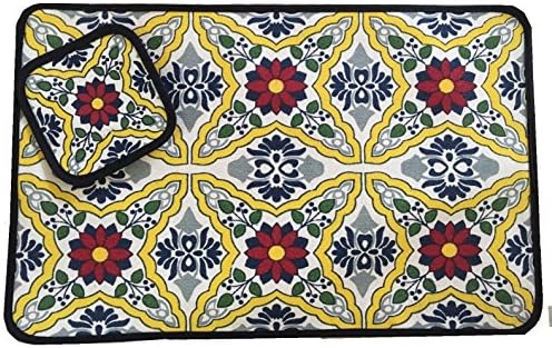 Christmas Sale Southwestern/Rustic Placemat White Talavera Design (Set of Four)
