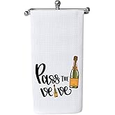 WCGXKO Funny Champagne Lover Gift Home Champagne Bar Decor Champagne Themed Flour Sack Kitchen Towel Dish Towel (Pass The Towel)