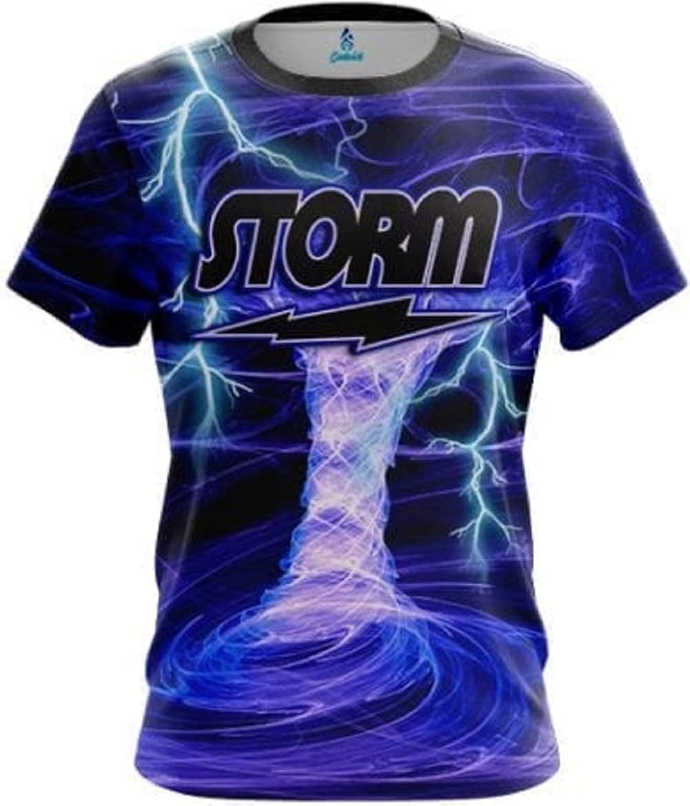CoolWick Storm Electrical Tornado Blue Bowling Jersey Clothing