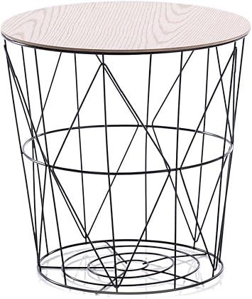 Homede Beistelltisch Aufbewahrungskorb 35 x 35 cm Industrie Design