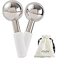 pfefe Ice Globes for Face & Eyes, Unbreakable Stainless Steel Cryo Sticks for Beauty Routines, Facials Cold Roller Cooling Globes for Puffiness, Wrinkles, Dark Circles, Headaches