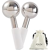 pfefe Ice Globes for Face & Eyes, Unbreakable Stainless Steel Cryo Sticks for Beauty Routines, Facials Cold Roller Cooling Globes for Puffiness, Wrinkles, Dark Circles, Headaches