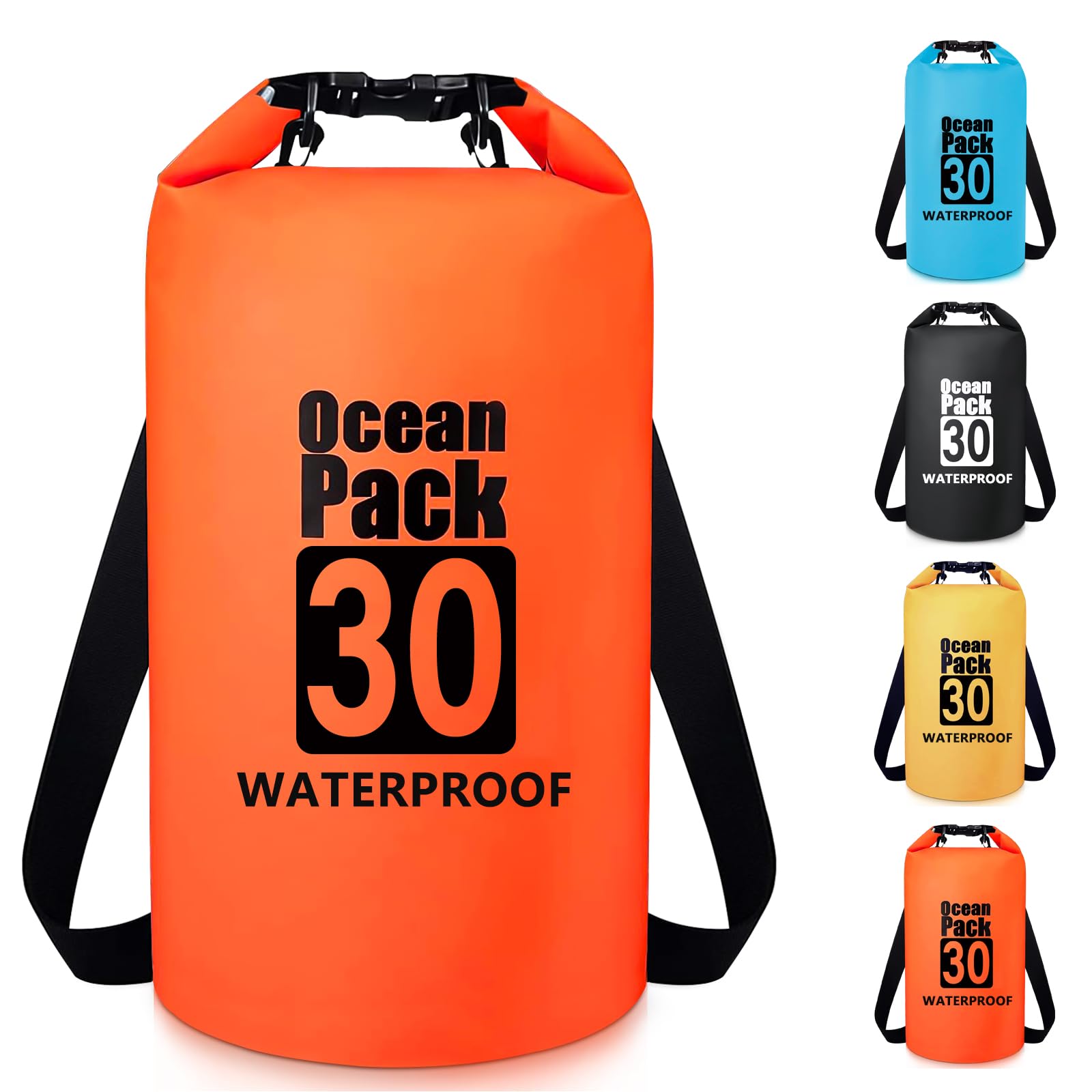 Invool Dry Bag, 5L/10L/20L/30L Waterproof Dry Bag, Dry Sack with Adjustable Shoulder Strap for Hiking, Swimming, Rafting, Surfing, Cycling, Camping, Fishing