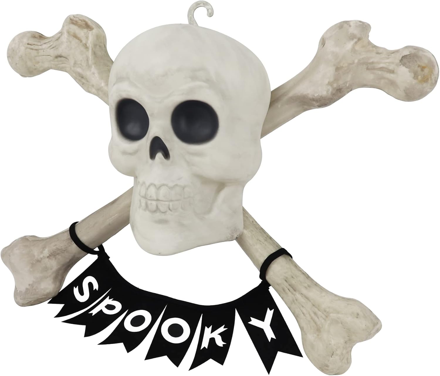 Plaques & Wall Art - SANZHIGUO Skull and Crossbones Model for Halloween Outdoor & Indoor, Skull Cross Bone Spooky Sign Plaque Wall Art Decor