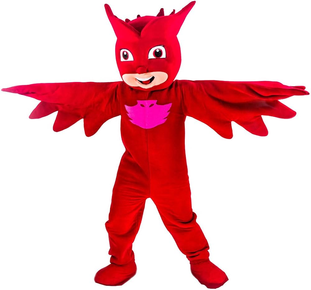 RED PJ MASK Mascot Costume Owlette Party Adult Halloween