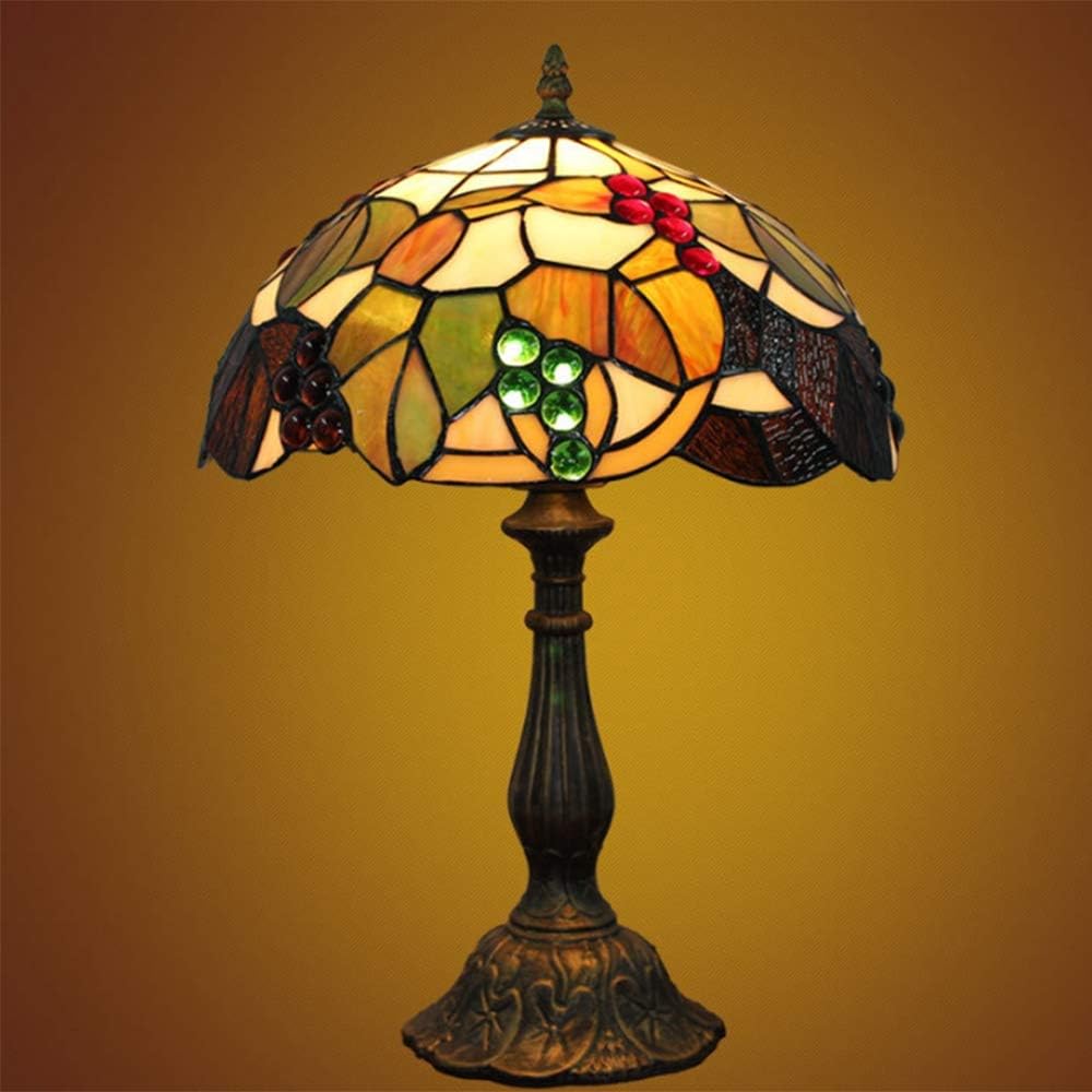 LICIDI Europäische Tiffany Tischlampe Buntglas Vintage