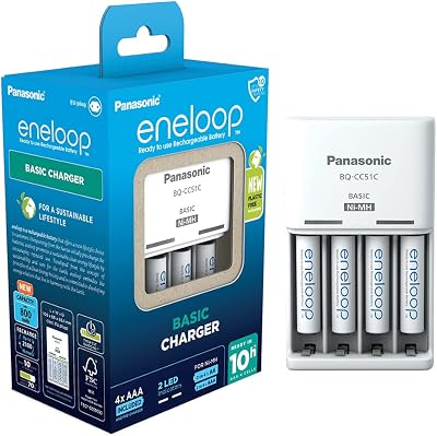 Chargeur eneloop Basic pour 2 ou 4 Piles Ni-MH AA/AAA. Nouvelles Fonctions