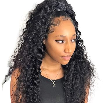 Amazon Com Binf Hair Deep Wave Human Hair Lace Front Wigs With