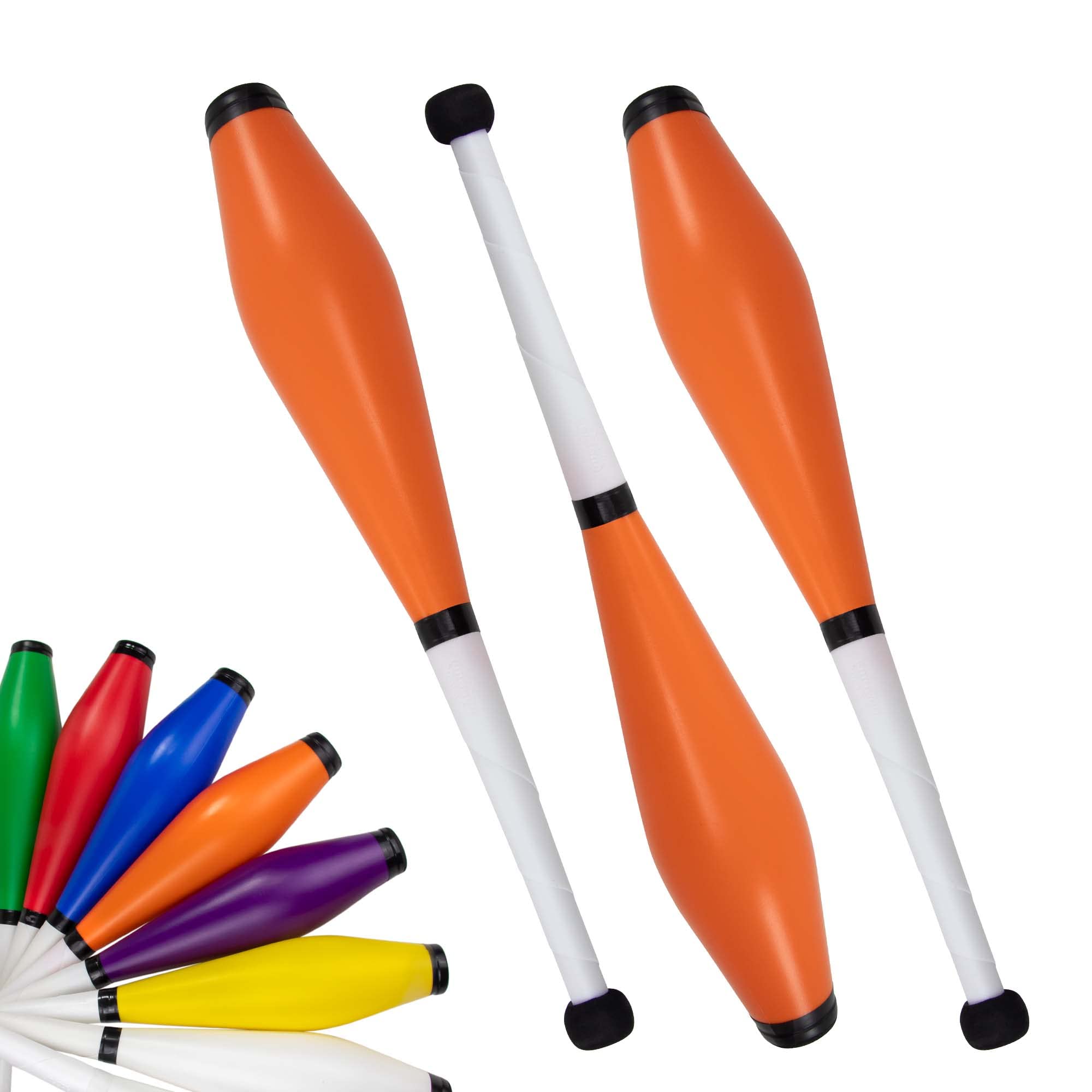 Juggle Dream Trainer Street Juggling Club Set of 3 Great Trainer Clubs - Juggling Set for Beginners and Advanced Jugglers (Orange)