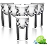 Goldmeet Mini Shot Glass Set, 0.5oz/15ml 6pcs Clear Bullet Cups with Heavy Base, Cute Whiskey Glasses Set Small Glass Cups, Perfect for Party, Bar, Club, Cocktail Favor Housewarming Gift