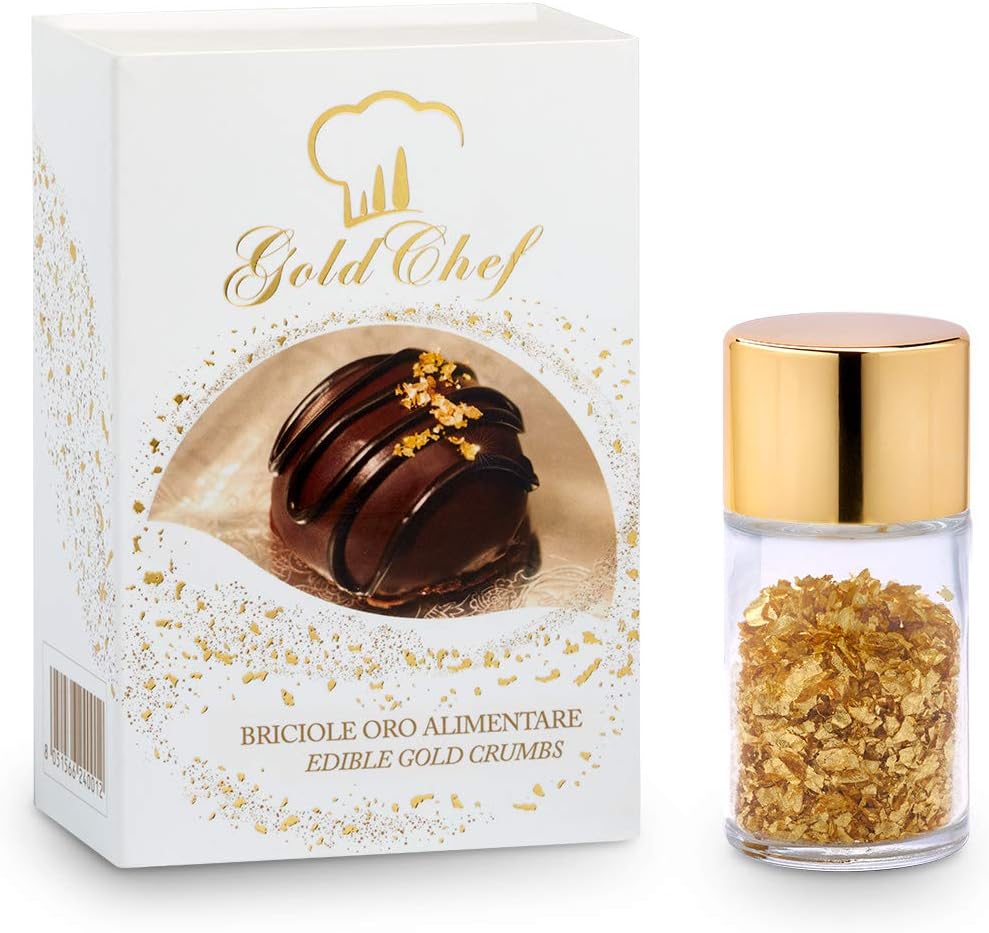 Giusto Manetti Battiloro – Edible Gold Crumbs – in Shaker - 23kt Gold – 125 mg