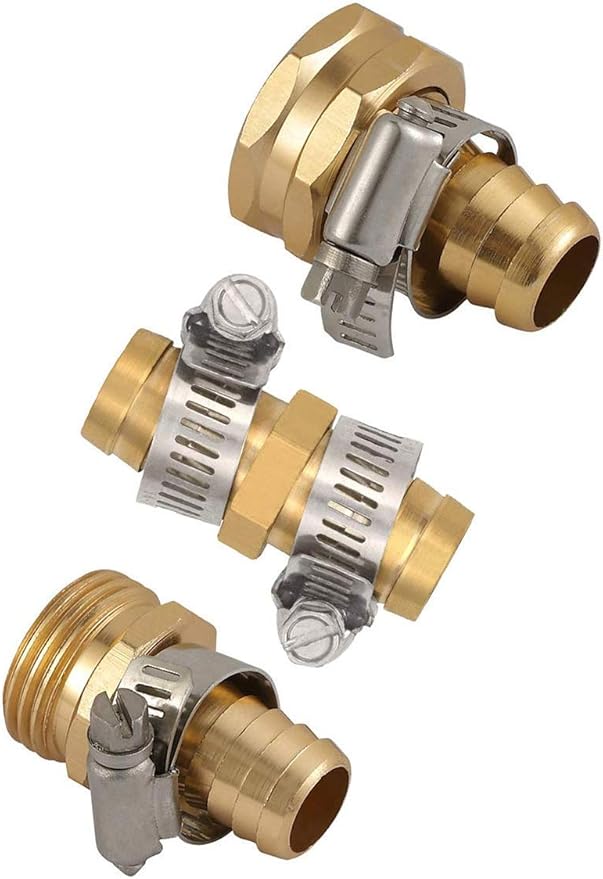 cozyou Brass 3/4" Garden Hose Repair Mender Kit, Male