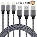Sundix Lightning Cable 3Pack 10FT Nylon Braided iphone Charger USB Charging Cord, Compatible with iPhone X/8 Plus/8/7/7 Plus/6s/6s Plus/6/6 Plus/5/5S/5C/SE/iPad and iPod (Black)