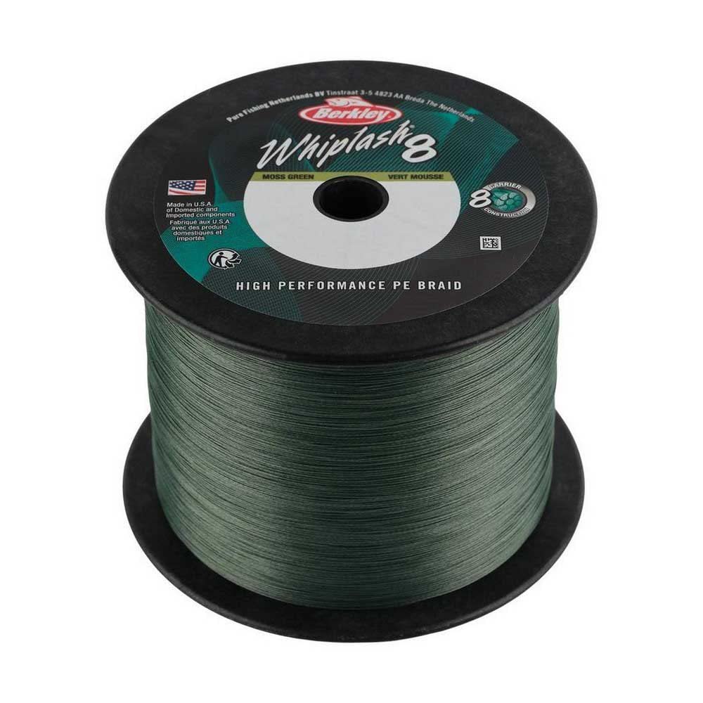 Berkley Whiplash8, Fishing Line, Superline, , Predator Fishing, Pike, Perch, Zander, Trout, Unisex, Moss Green, 0.12mm | 17.5kg | 38lb | 2188yd