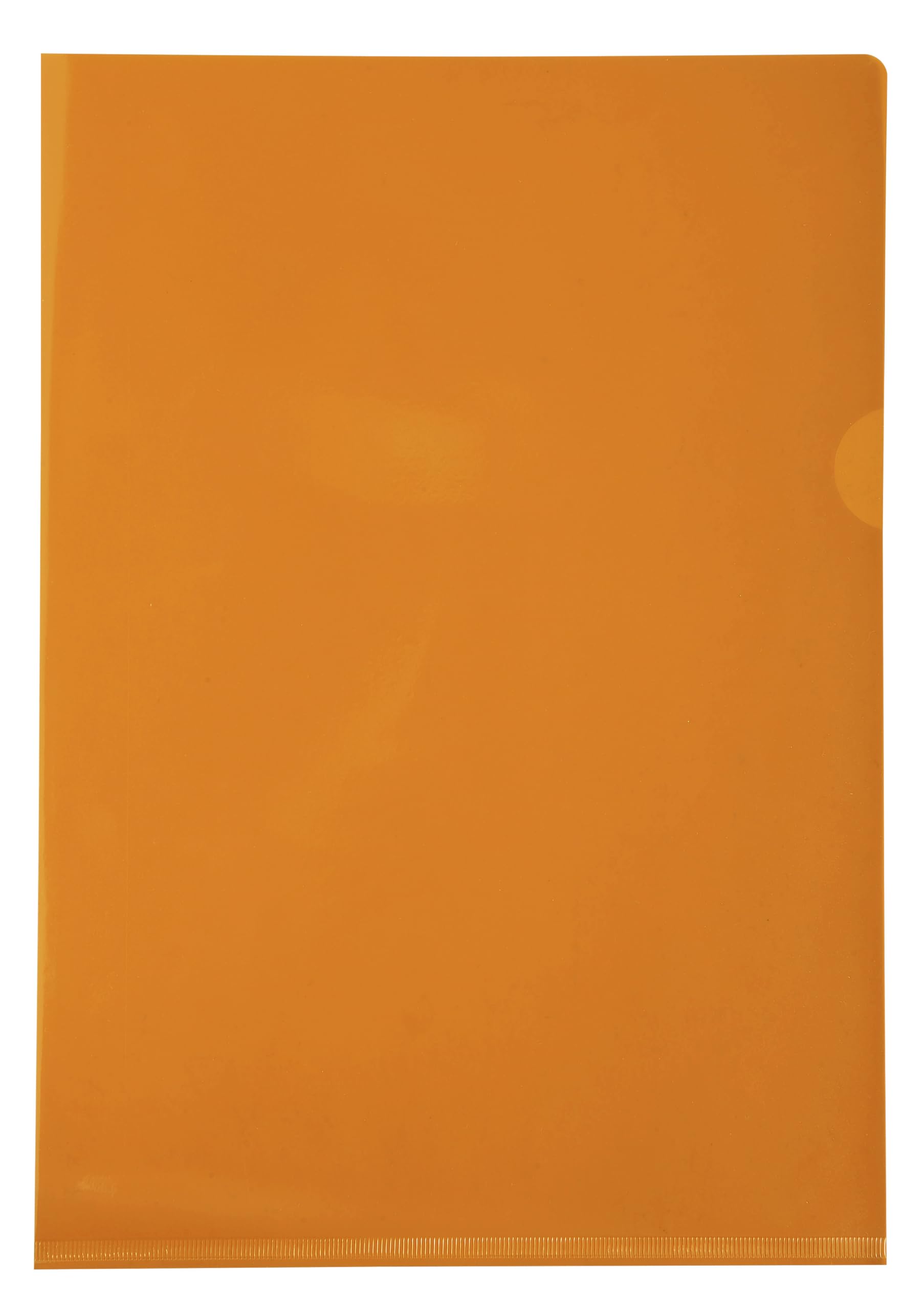 Exacompta - Ref 661245E - PVC Cut Flush Folder - Suitable for Holding A4 Documents, 0.1mm Clear PVC, Top & Right Openings, Cut Out for Easy Opening - Orange (Bag of 100)