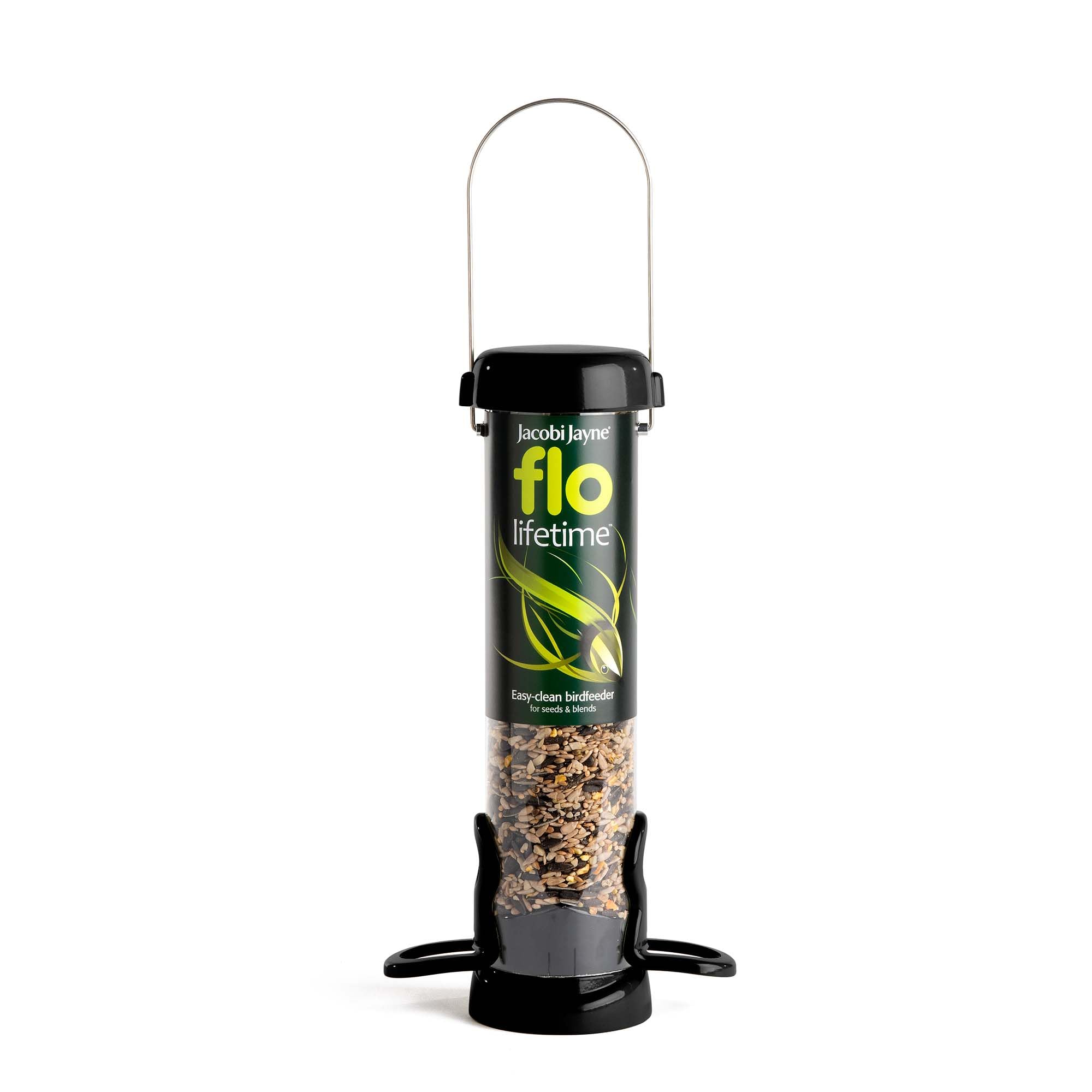 Jacobi Jayne, Flo Lifetime Easy-Clean Small Seed Bird Feeder, Black