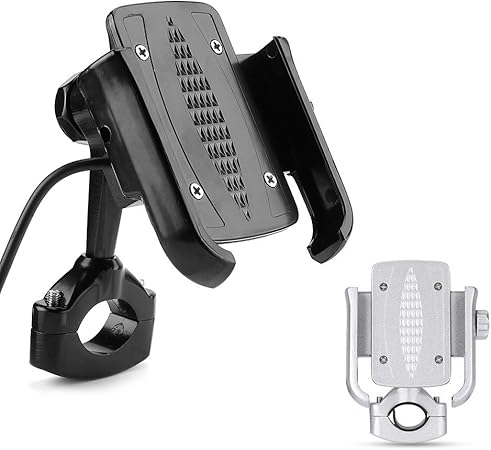 Amazon Kemimoto バイク スマホ 動画 スマホホルダー バイク アルミ金属製 固定力抜群 バイク スマホホルダー 4 6 8インチ携帯対応 スマホ固定用マウント 22 28 バー 10 ミラーバイク 汎用 ブラック マウントステー ホルダー 車 バイク