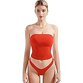 SUUKSESS Women Sexy Tube Top Summer Y2K Going Out Double Lined Basic Tank Top