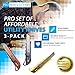 Pro Quality Utility Knife Box Cutter Set (3 Pack) - Heavy Duty Industrial Strength Cutters - Retractable Razor Blades