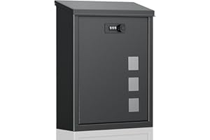 Uniclife Large Mailbox, Wall Mount Mailboxes for Outside, Mail Boxes with Combination Lock, Security Locking Key Drop Box for