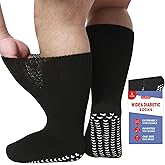 CXWLTT Extra Width Socks for Swollen Lymphedema Feet 2 Pairs Wide Bariatric Non-Binding Diabetic Hospital Socks for Women Men 13-15
