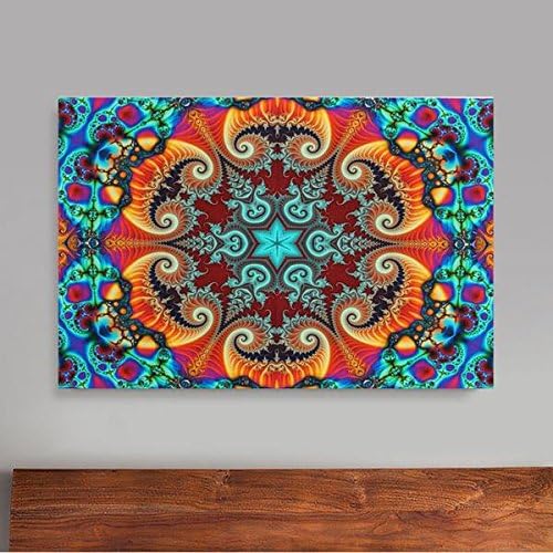 Bureze 24x36 Inches Visual Puzzle Silk Poster Psychedelic Puzzle Magic Wall Art Home Decor
