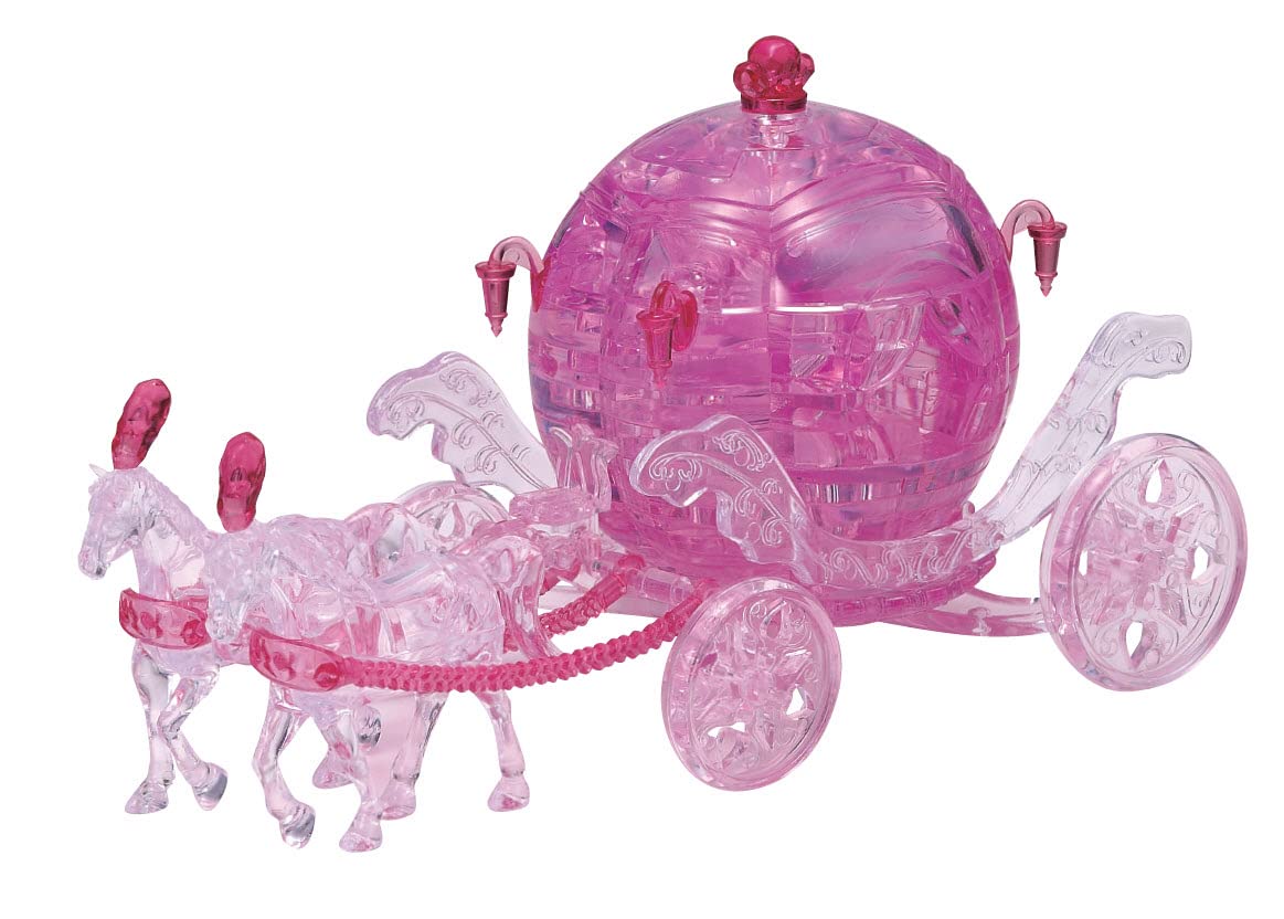 Crystal Puzzle | 3D Royal Carriage Pink | Transparent Design | 67 Pieces | Construction Kit for Children and Adults | HCM Kinzel