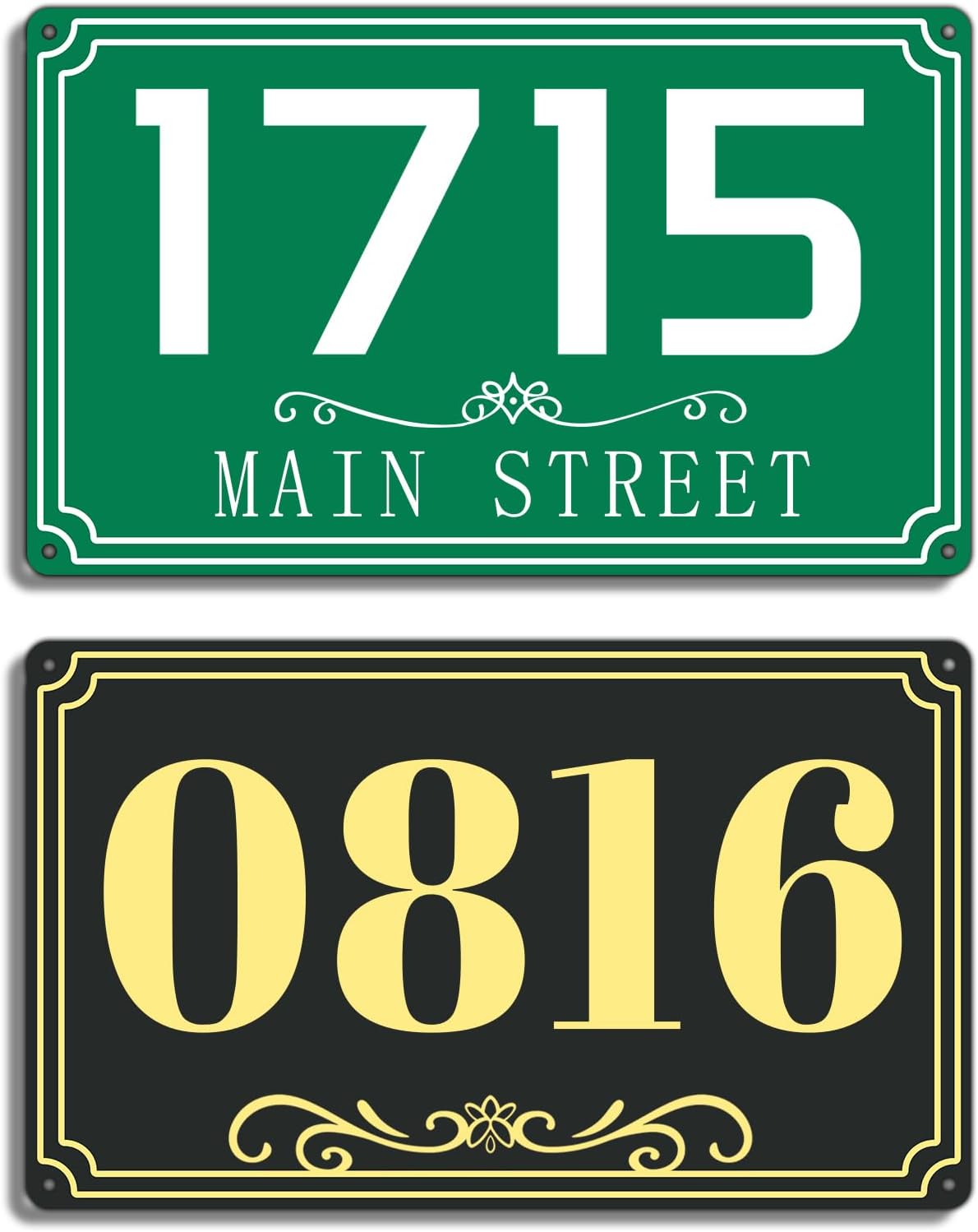 Plaques & Wall Art - Personalized Reflective Address Plaque for House Address Plaque for Outside Custom House Number Plaque for Outside Mailbox Address Sign for Home House Street Name Address Sign, 6
