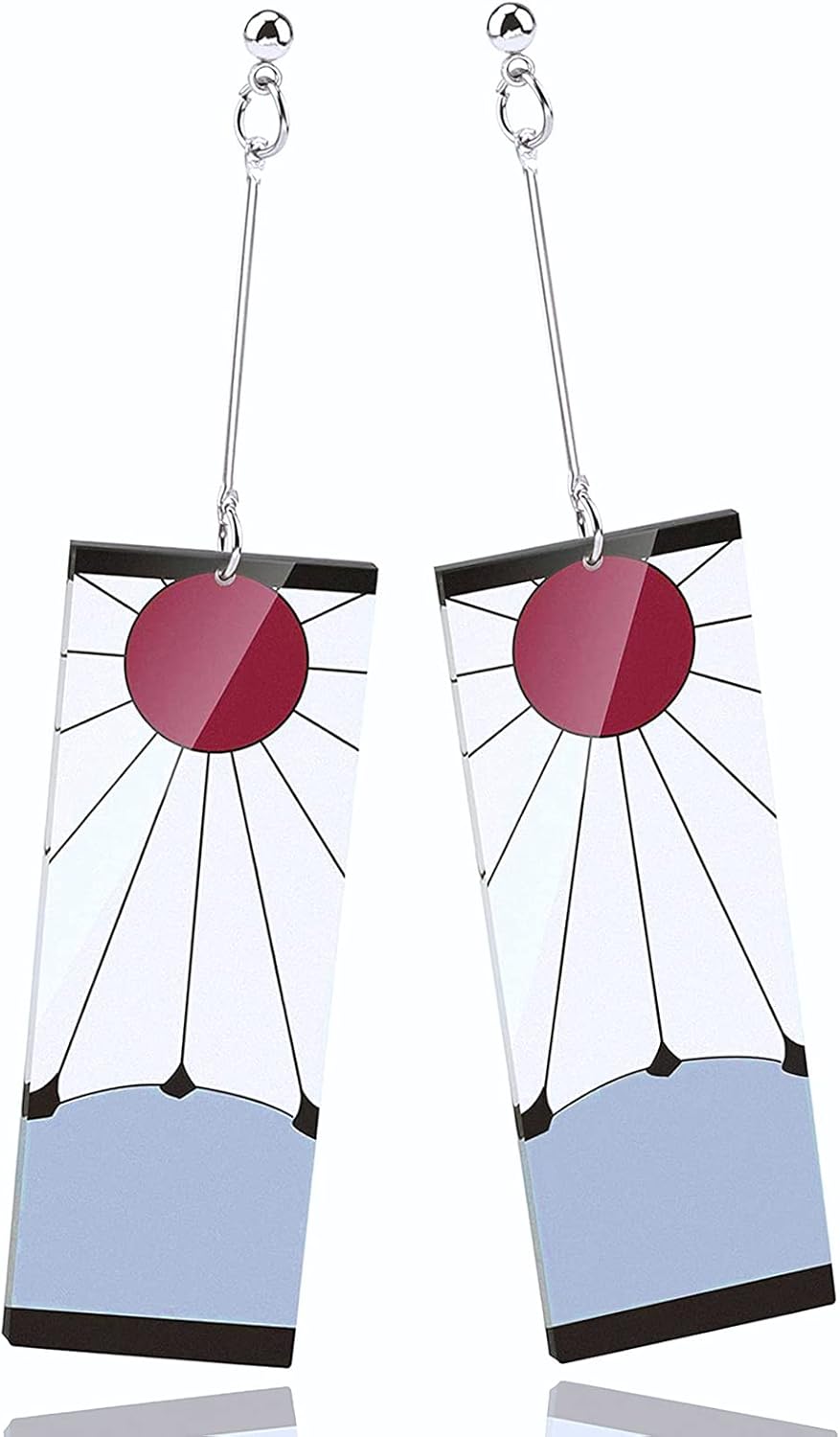 Demon Slayer Tanjiro Earrings Anime Cosplay Hanafuda Dangle Earrings