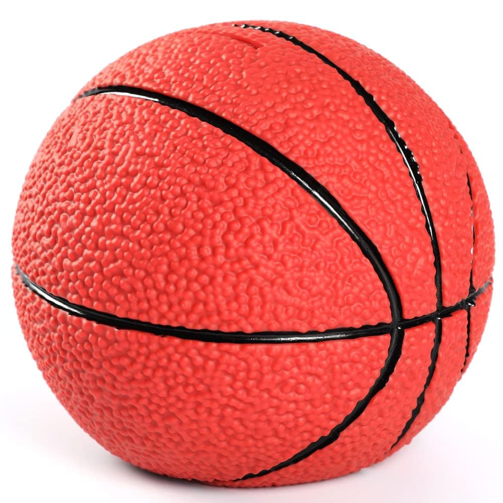 Photo 1 of H&W Basketball Piggy Bank for Boys, Shatterproof Basketball Sports Themed Coin Bank, Large Size, Gift for Kids(L Size)