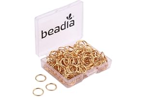 BEADIA Open Jump Rings Gold 0.9x10mm 200pcs for DIY Jewelry Making Supplies