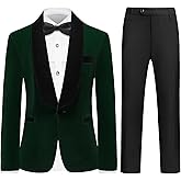 Rogers & Morris Boys Velvet Tuxedo Suit Formal Outfits Slim Fit Kids 5 Piece Suit Set Shawl Lapel