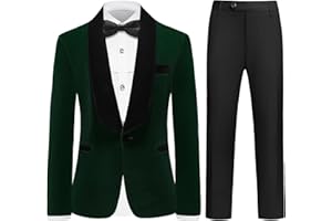 Rogers & Morris Boys Velvet Tuxedo Suit Formal Outfits Slim Fit Kids 5 Piece Suit Set Shawl Lapel