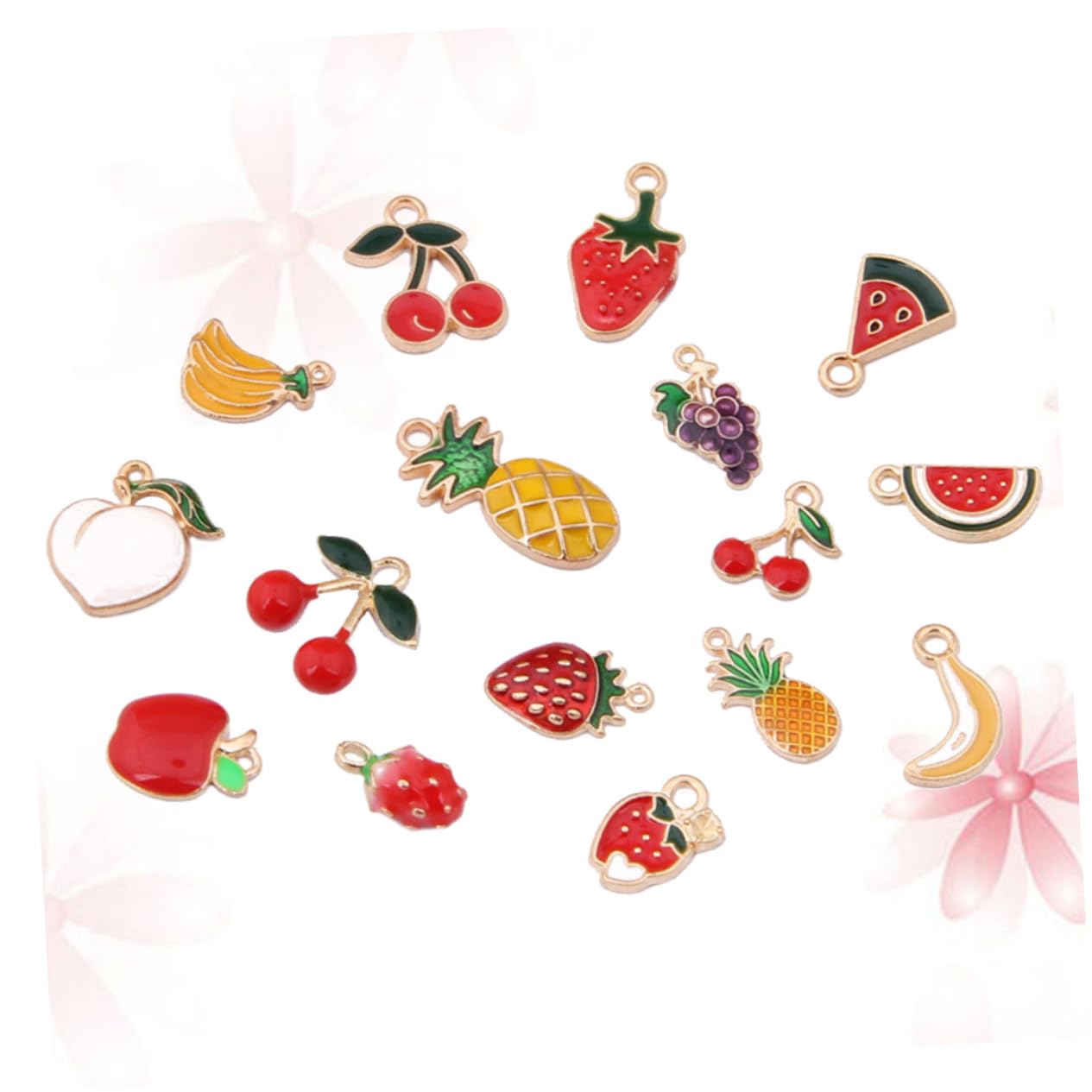 Operitacx 20 Pcs Fruit Pendants, Alloy Diy Necklace Bracelet Charms for Jewellery Making Charms Boho Rainbow Toppers