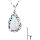 Yearace Urn Necklace for Ashes 925 Sterling Silver Cremation Jewelry Keepsake Pendant Memorial Necklace for Human Pet Ashes Sympathy Gift Jewelry for Women Men