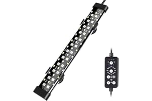 hygger Submersible LED Aquarium Light, 11W 12 in 24/7 Mode Fish Tank Light with 5 Rows Beads, with Timer 9 Colors and Adjustable Brightness, IP68 Waterproof Full Spectrum Light for 13-23 inch Tank