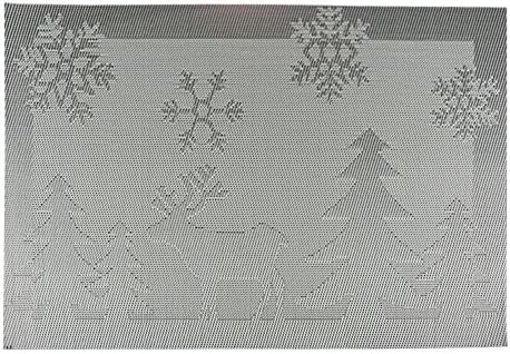 COSFY Fashion Style PVC Placemat Heat Insulation Table Mat Protector Anti-skidding,Set of 4 Pcs CreamyWhite