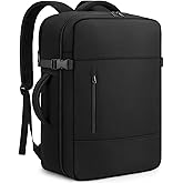 ZOMFELT Travel Backpack for Women Men, 45L Carry On Backpack Luggage 22x14x9 Airline Approved, TSA 15.6inch Laptop Backpack Personal Item Travel Bag, Water Resistant Mochila For Business Work, Black