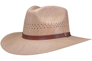 American Hat Makers Barcelona Straw Hat | Handcrafted Wide Brim Sun Hat | Breathable, Durable & Perfect for Travel