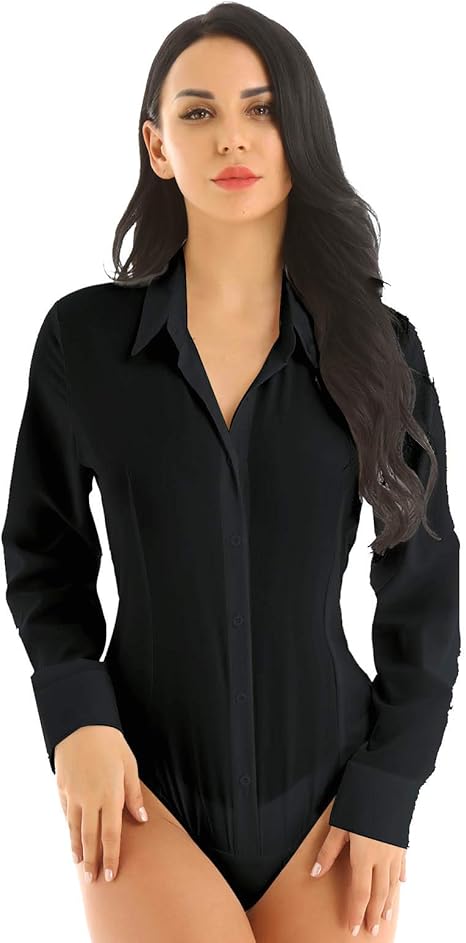 women's button down shirt bodysuit